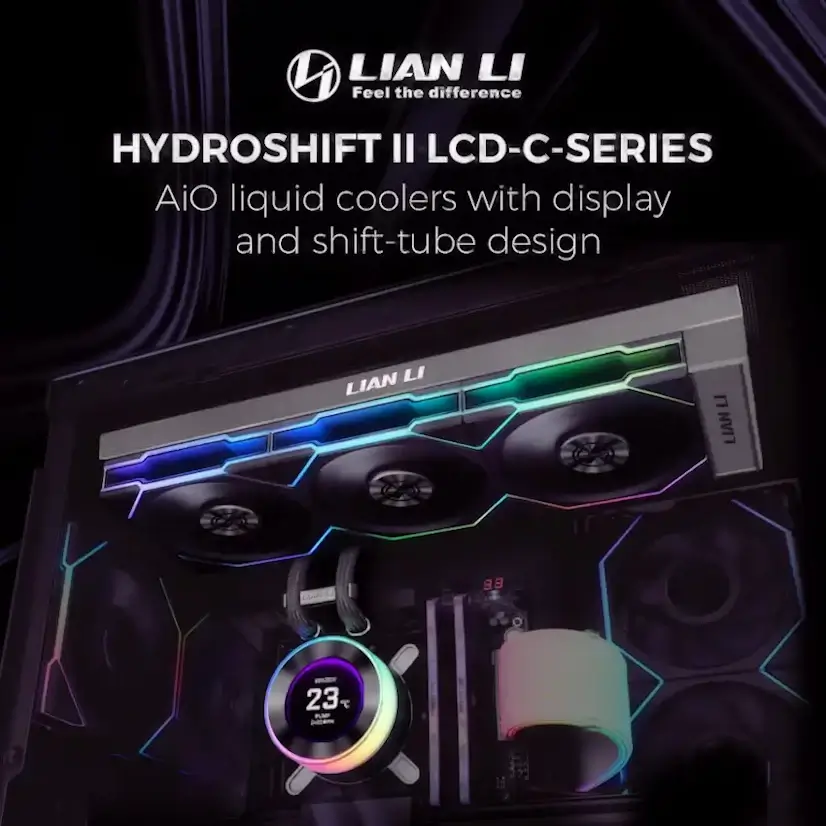 Montaje Refrigeración Líquida LIAN LI Hydroshift II LCD Gaming PC Las Tablas Montaje Refrigeración Líquida LIAN LI Hydroshift II LCD Gaming PC Las Tablas